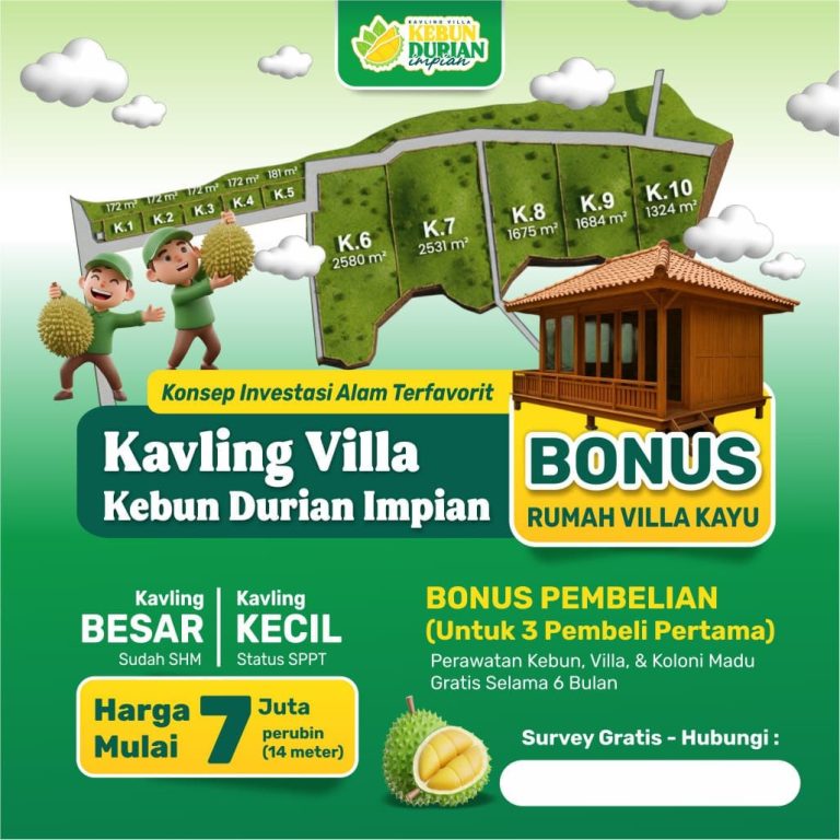 Kavling Villa Kebun Durian Impian di Purwokerto (Kalikesur)